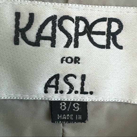 Vintage Beige Windowpane Plaid Short Sleeve Double Breasted Jacket Size 8/9 - Picture 7 of 8